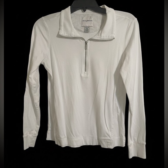 Tommy Bahama Tops - Tommy Bahama White Quarter-Zip Sweatshirt